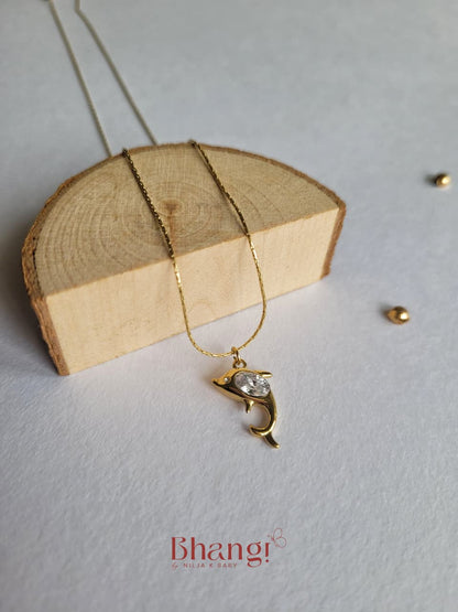 Crystal Dolphin Pendant Necklace
