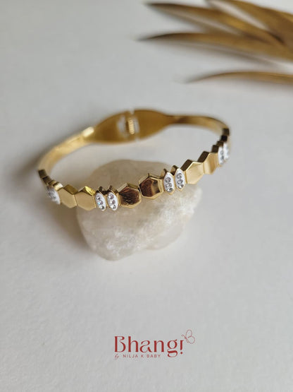 Aurelia Geometric Premium Bangle – Small
