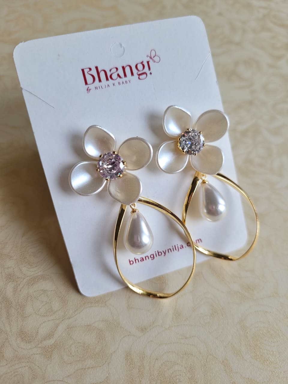 Celeste Pearl Bloom Statement Earrings