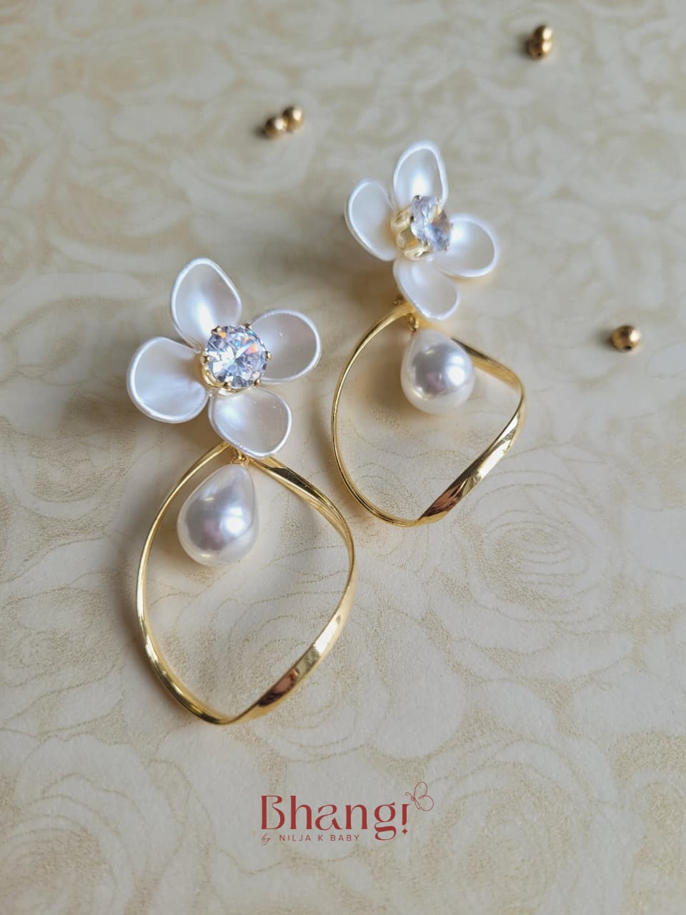 Celeste Pearl Bloom Statement Earrings