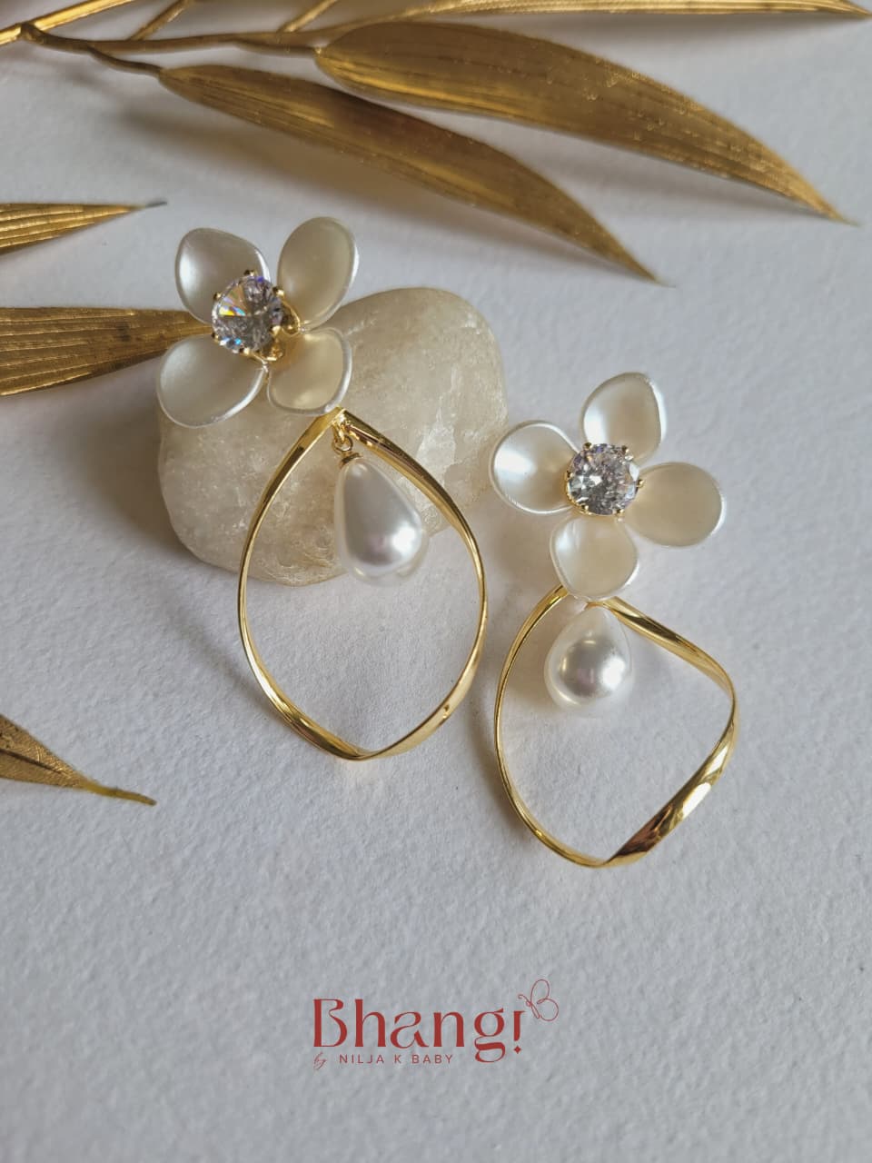 Celeste Pearl Bloom Statement Earrings