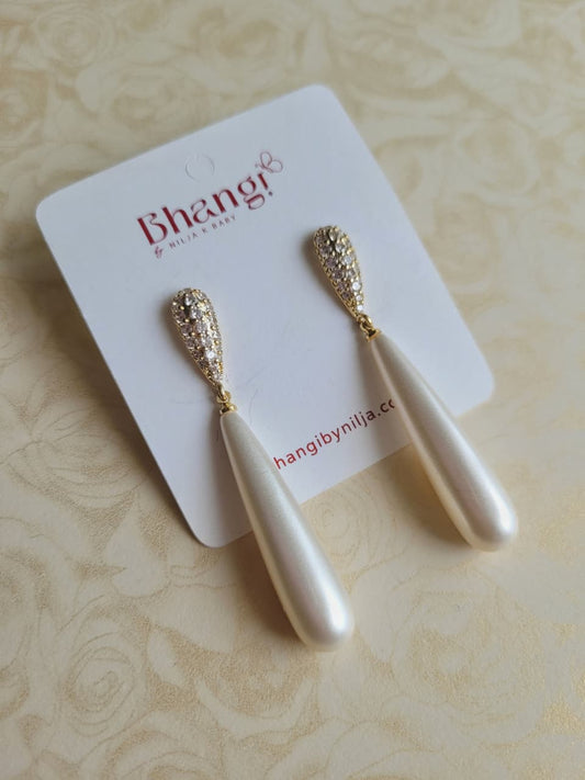 Elara Pearl Drop Statement Earrings