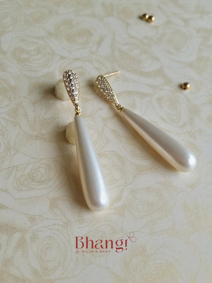 Elara Pearl Drop Statement Earrings