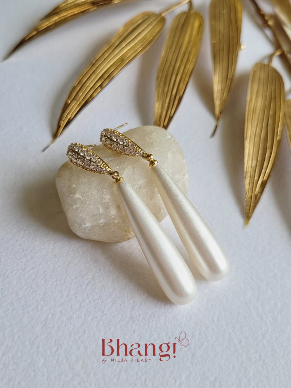 Elara Pearl Drop Statement Earrings