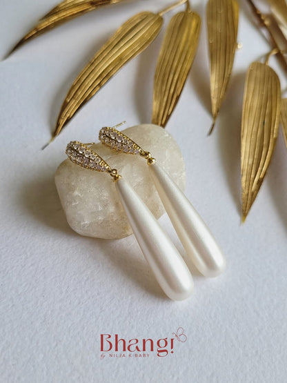 Elara Pearl Drop Statement Earrings