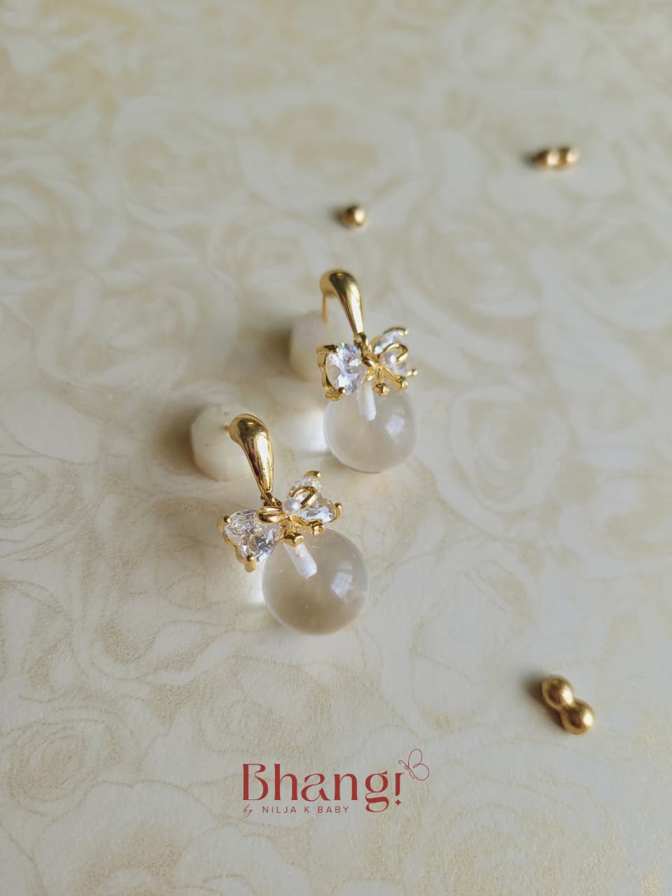 Celeste Bow Pearl Drop Earrings