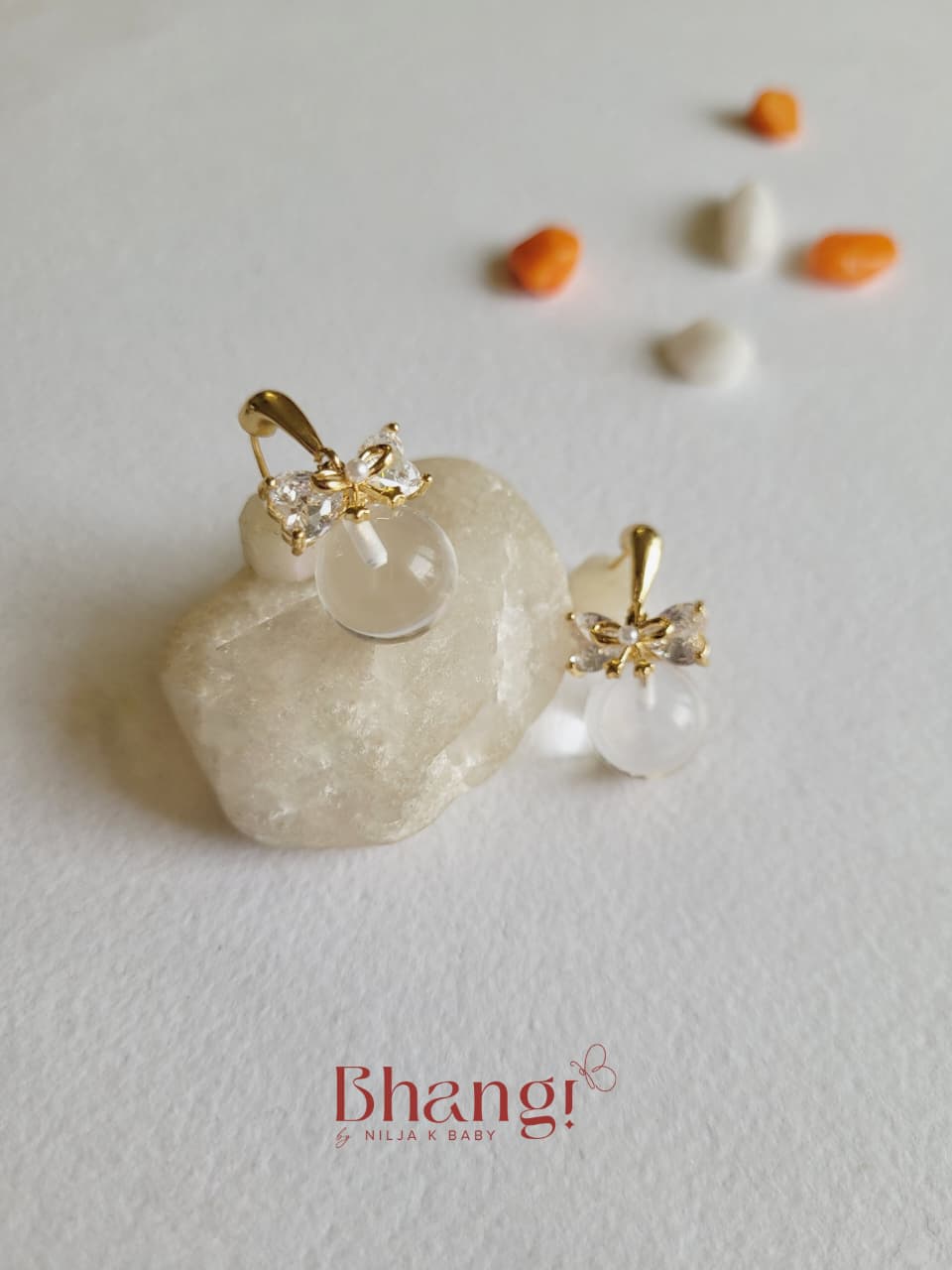 Celeste Bow Pearl Drop Earrings
