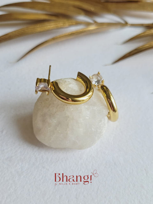 Lumière Crystal Gold Hoops