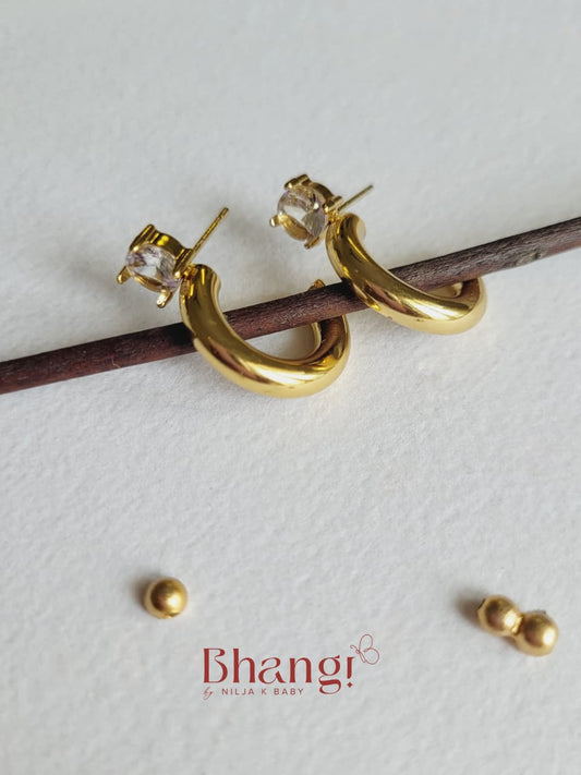 Lumière Crystal Gold Hoops