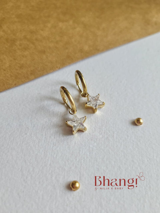 Crystal Star Drop Earrings