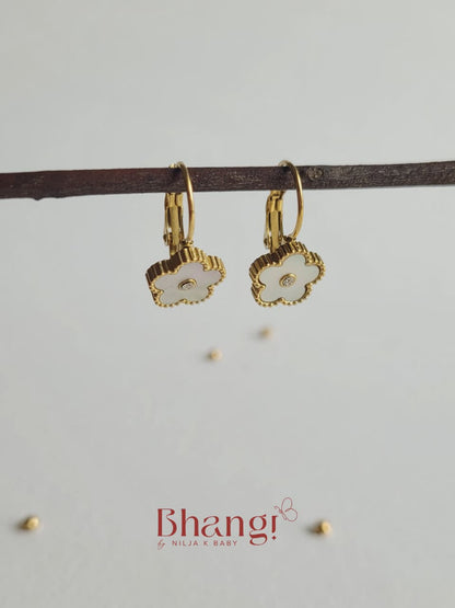 Clover Charm Gold-Tone Drop Earrings