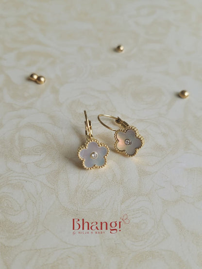 Clover Charm Gold-Tone Drop Earrings