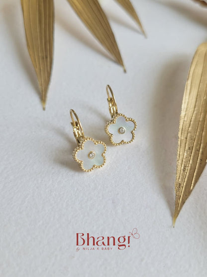 Clover Charm Gold-Tone Drop Earrings
