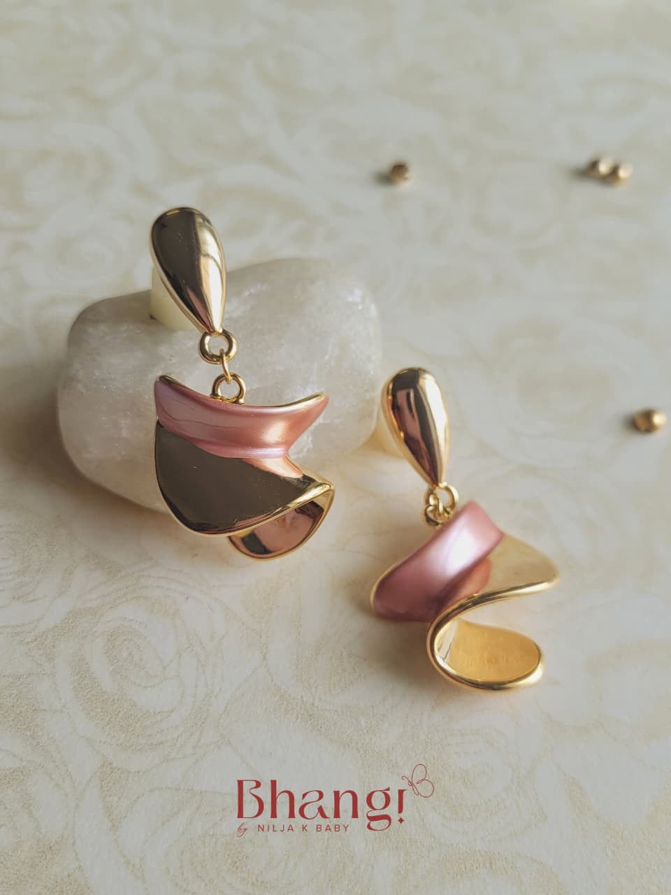 Rosé Sculpted Statement Earrings