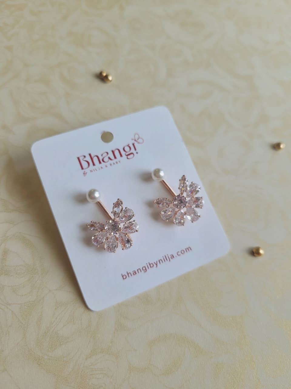 Rosé Bloom Crystal Earrings