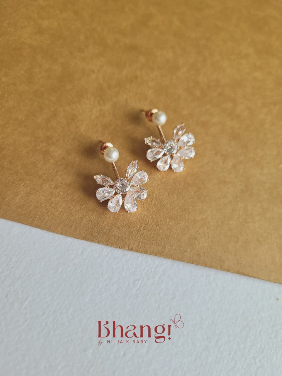 Rosé Bloom Crystal Earrings