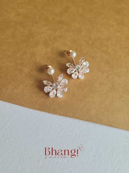 Rosé Bloom Crystal Earrings