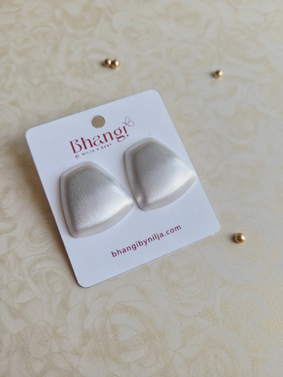 Ivory Sculpted Minimalist Stud Earrings