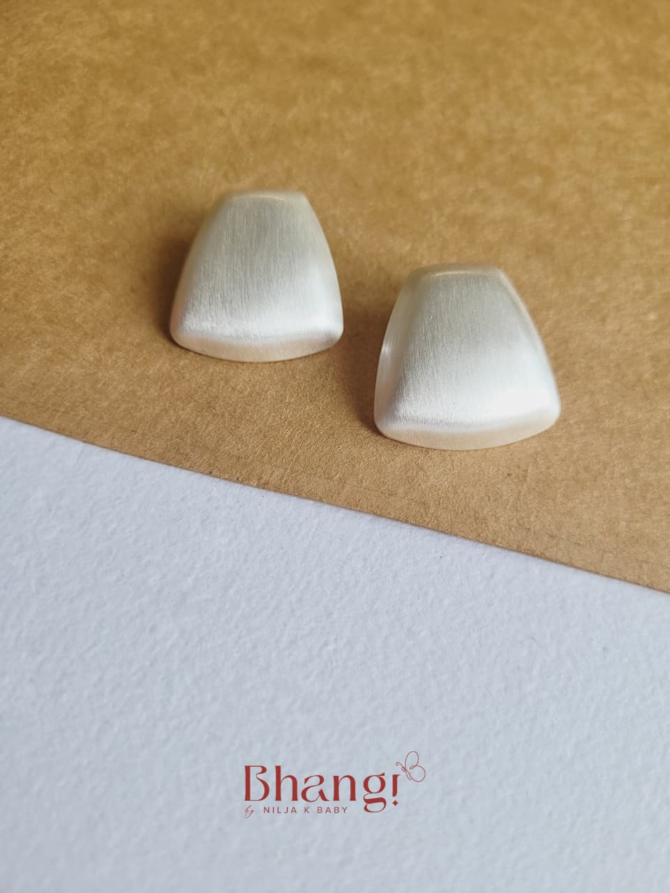 Ivory Sculpted Minimalist Stud Earrings