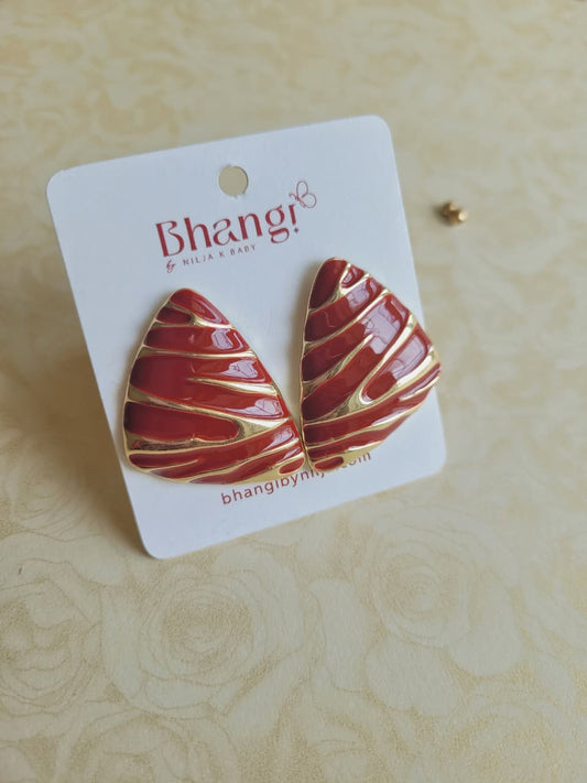 Scarlet Wave Statement Earrings