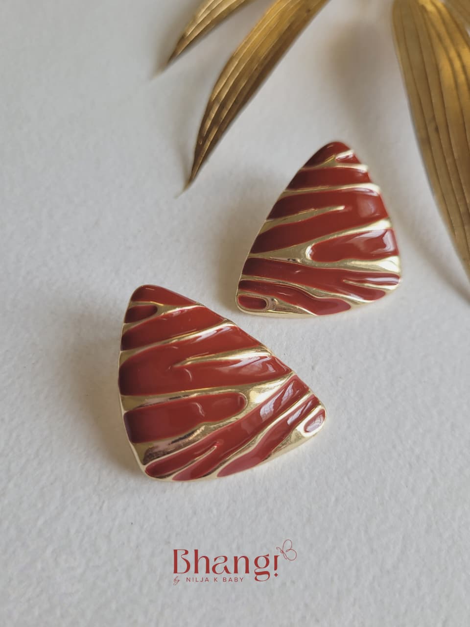 Scarlet Wave Statement Earrings