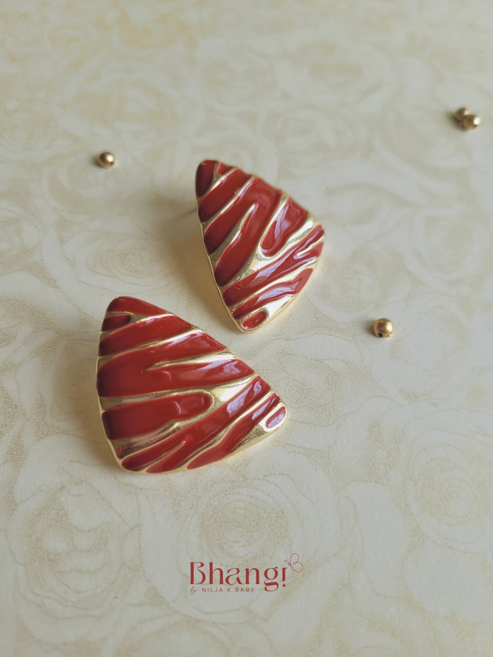 Scarlet Wave Statement Earrings