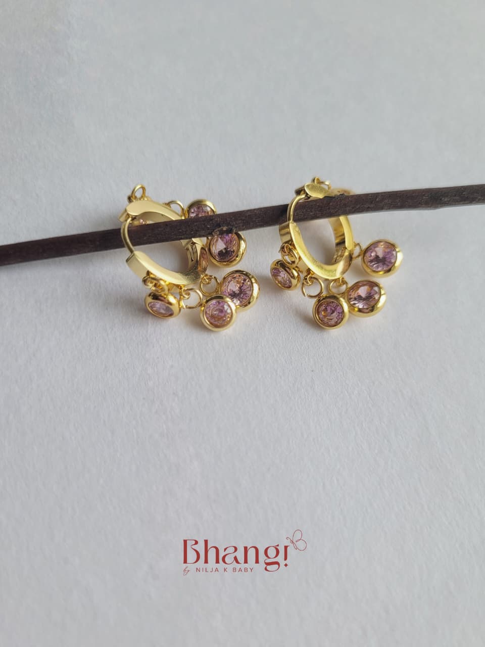 Rosé Radiance Party Huggie Earrings