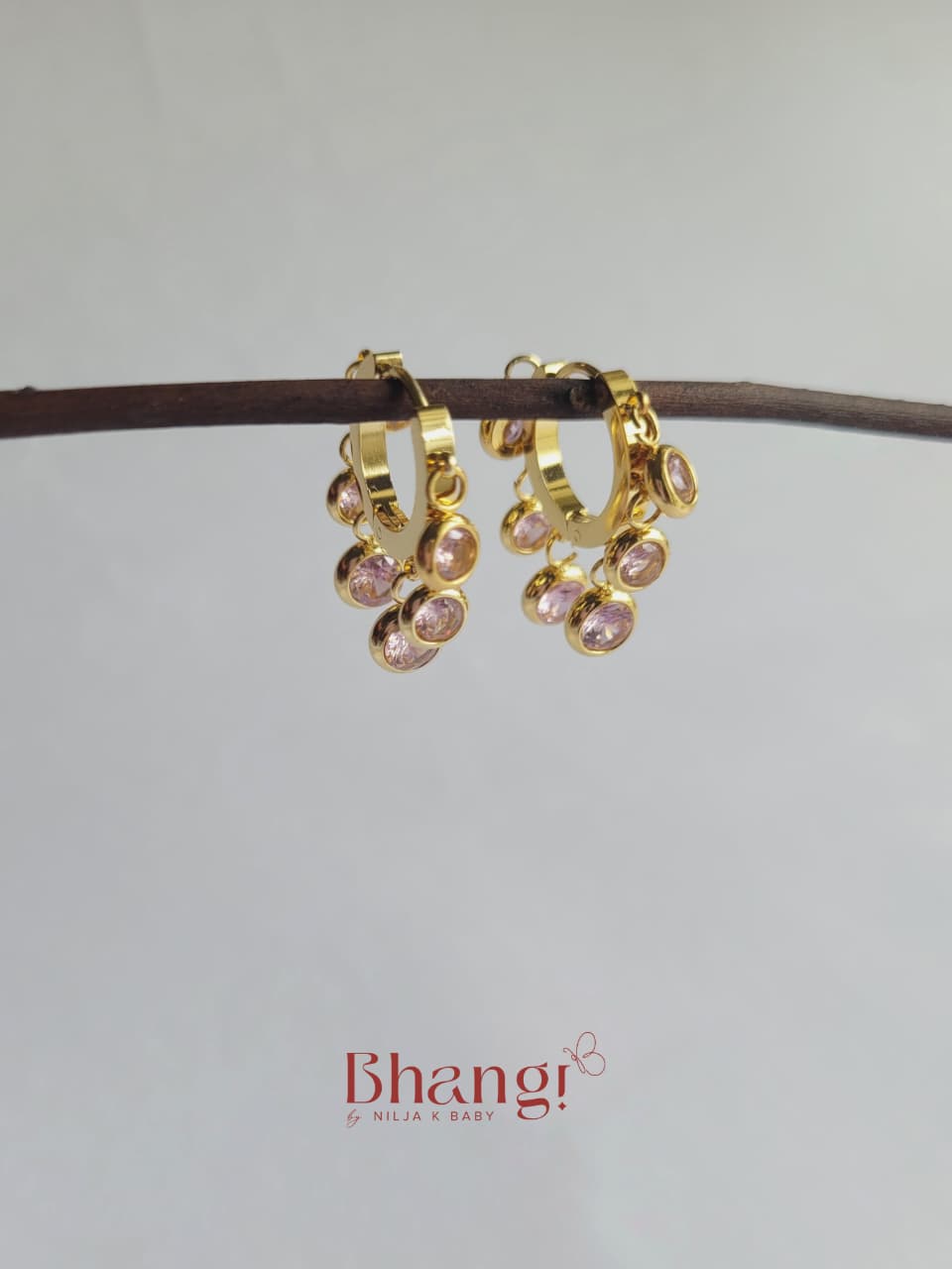Rosé Radiance Party Huggie Earrings