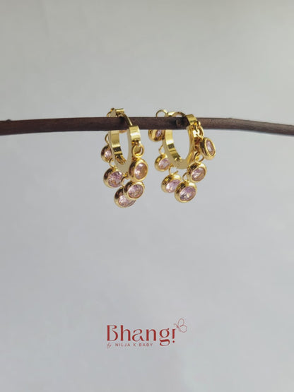 Rosé Radiance Party Huggie Earrings
