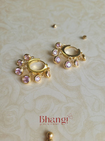 Rosé Radiance Party Huggie Earrings