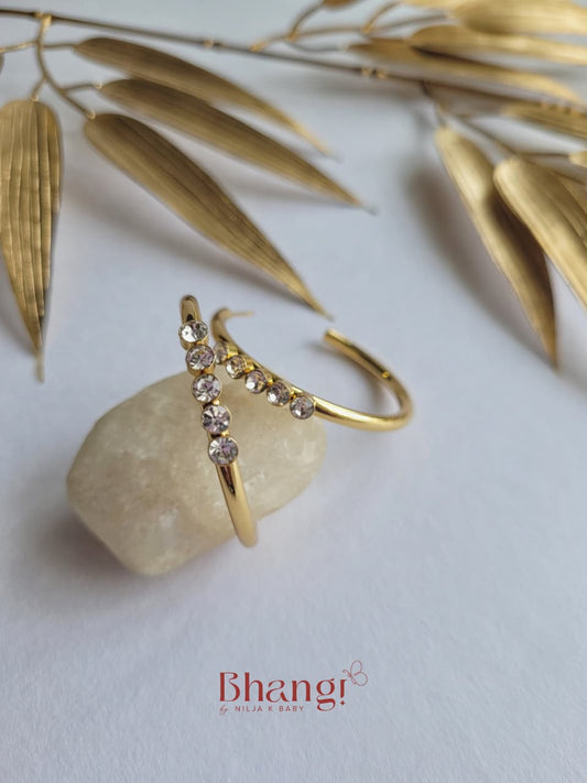 Crystal Gleam Gold Hoop Earrings