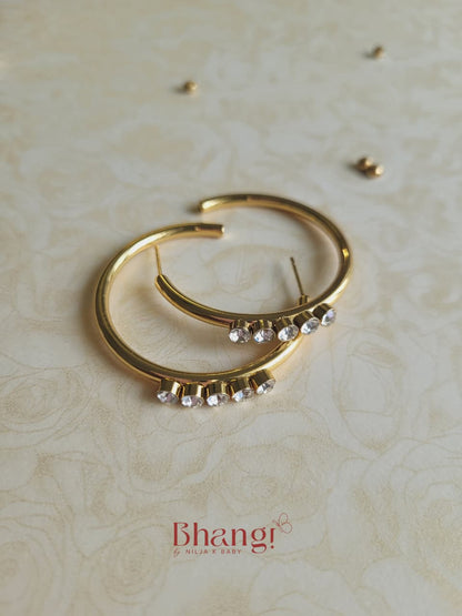 Crystal Gleam Gold Hoop Earrings