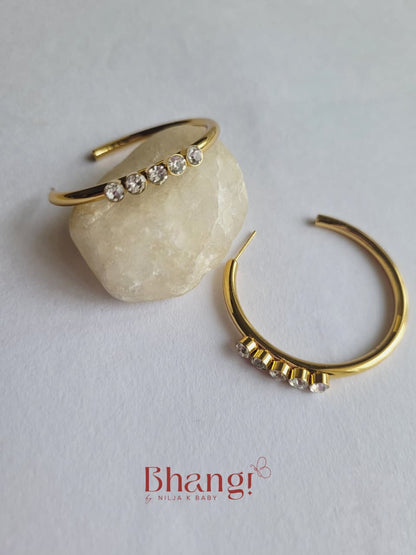 Crystal Gleam Gold Hoop Earrings