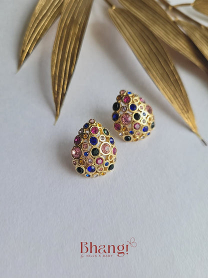 Multicolour Mosaic Statement Earrings