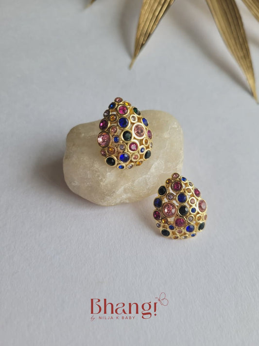 Multicolour Mosaic Statement Earrings