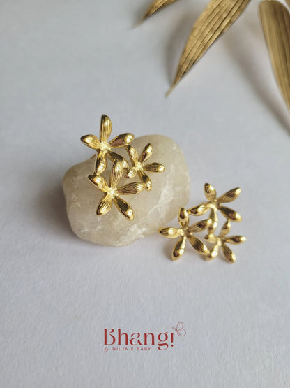 Golden Bloom Statement Earrings