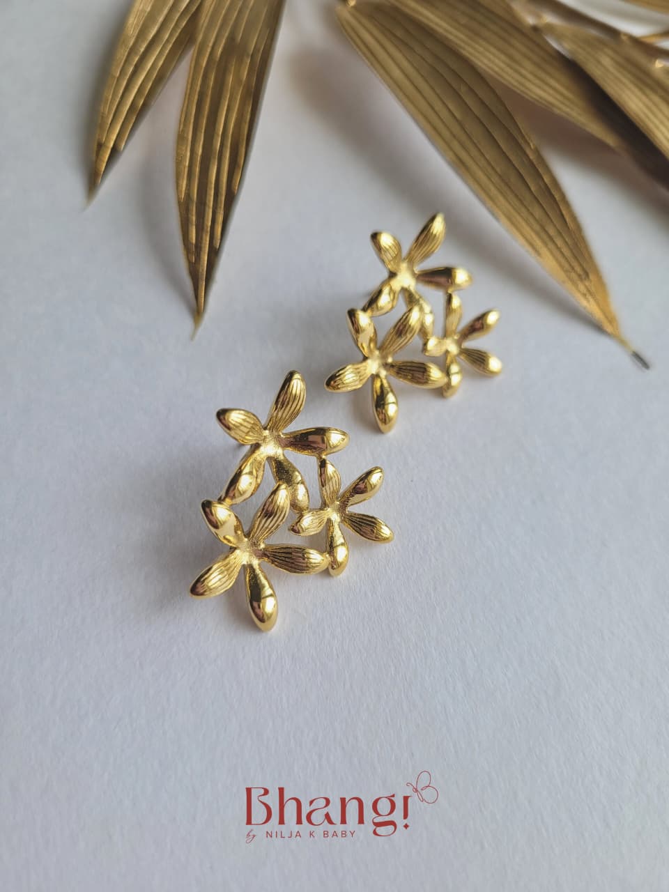 Golden Bloom Statement Earrings