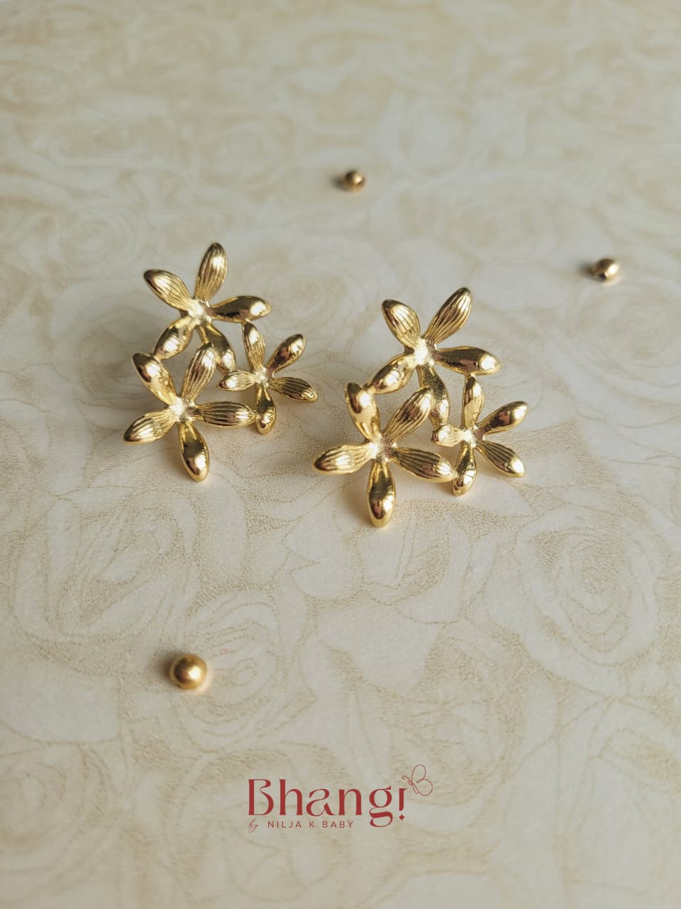 Golden Bloom Statement Earrings