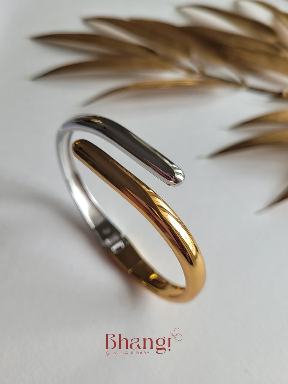 Dual-Tone Sculpted Bangle