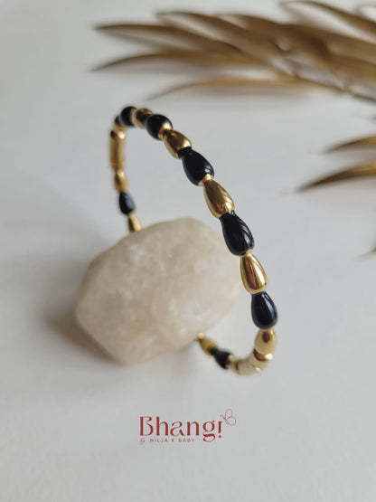 Noir Gold Beaded Bangle