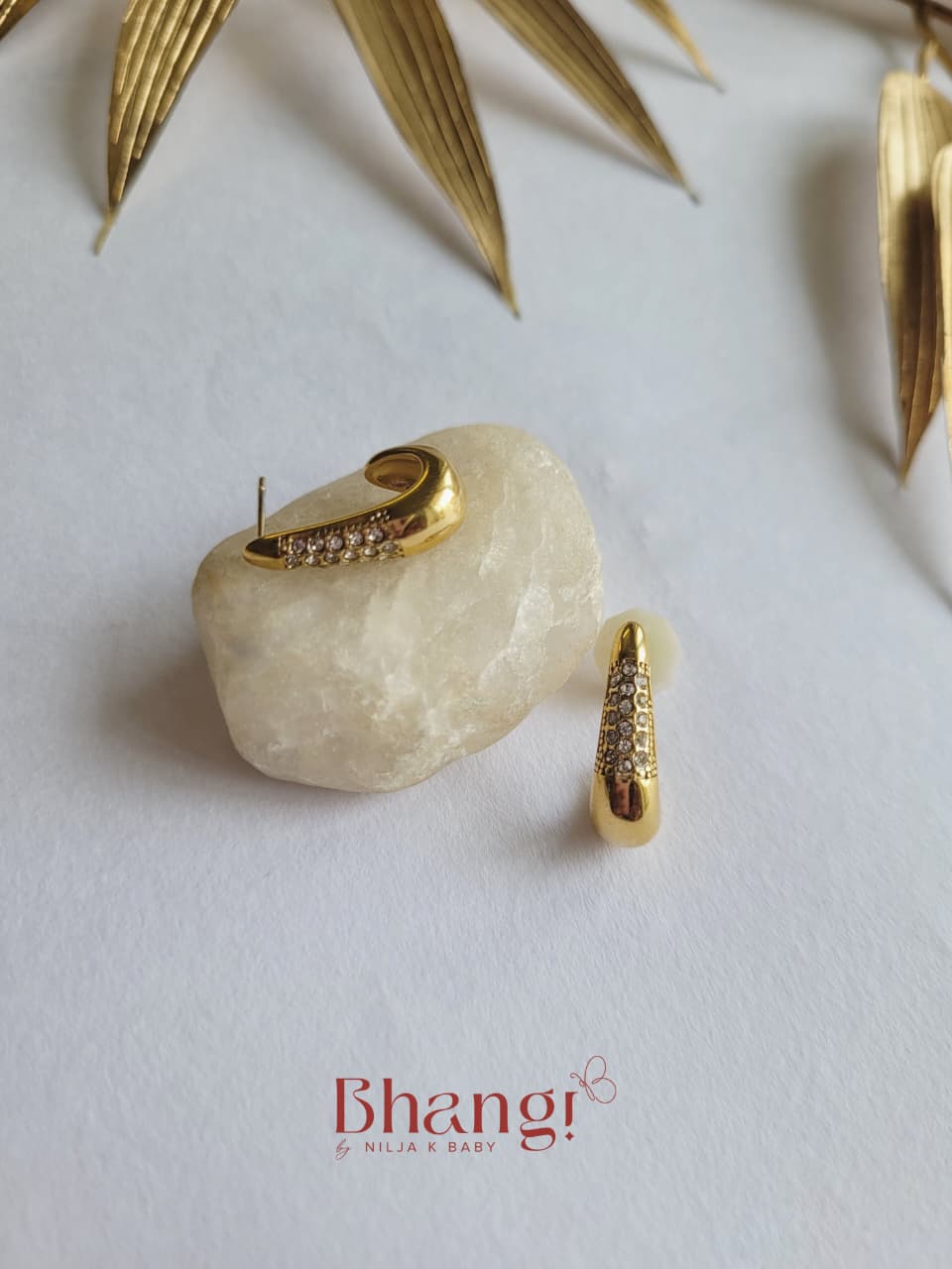 Luxe Crystal Bar Hoop Earrings