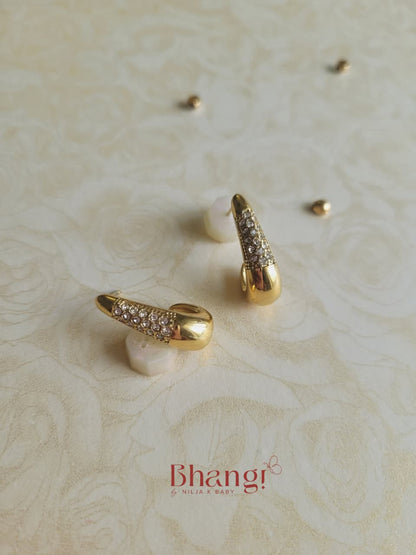 Luxe Crystal Bar Hoop Earrings