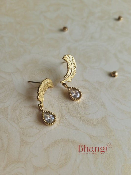 Feather Glow Teardrop Earrings