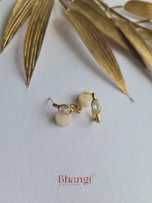 Crystal Oval Stud Earrings