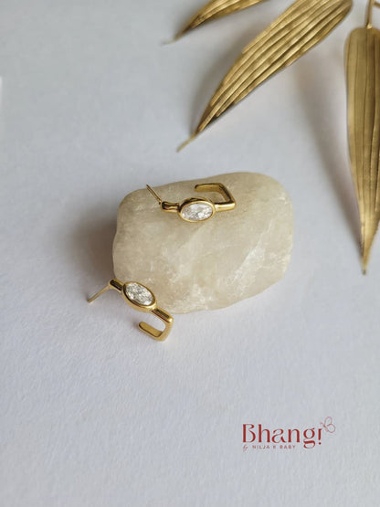Crystal Oval Stud Earrings