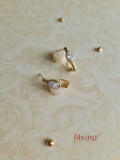 Crystal Oval Stud Earrings