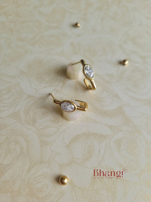 Crystal Oval Stud Earrings