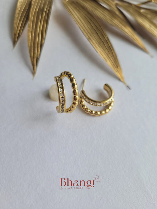 Luxe Beaded Crystal Hoop Earrings