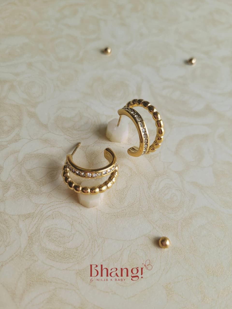 Luxe Beaded Crystal Hoop Earrings
