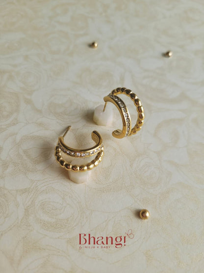 Luxe Beaded Crystal Hoop Earrings
